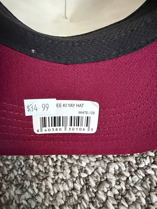 Yippee Ki Yay Two-Tone Maroon and Cream Trucker Hat - Picture 2 of 4